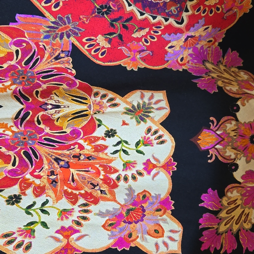 Karen Kane Medallion Floral Midi‎ Skirt Size L Bias Cut - Picture 8 of 15